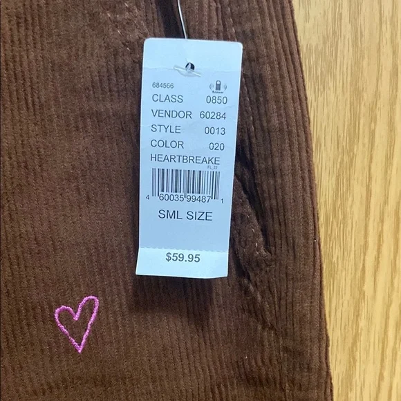 PacSun Brown Cargo Pants with Pink Heart Accents - Picture 10 of 10